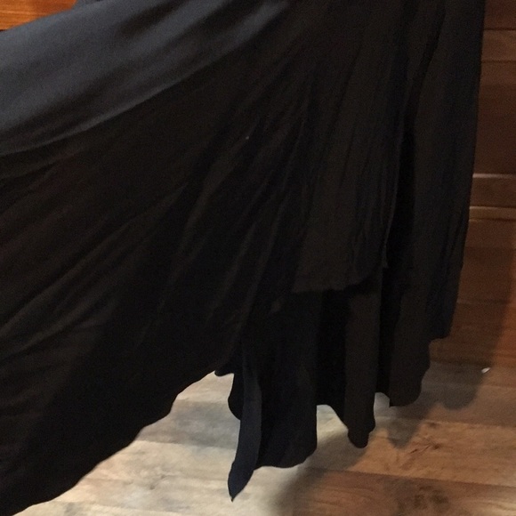 Vintage 1980s Black Flowy Skirt Dancing Dress Rhinestone Trim Small /Med Woman’s - Picture 8 of 17